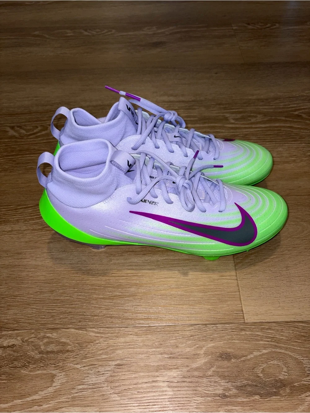 Nike Vapor Pro 1 Football Cleats Green Purple IB8250-500 Men's Size 10.5 New